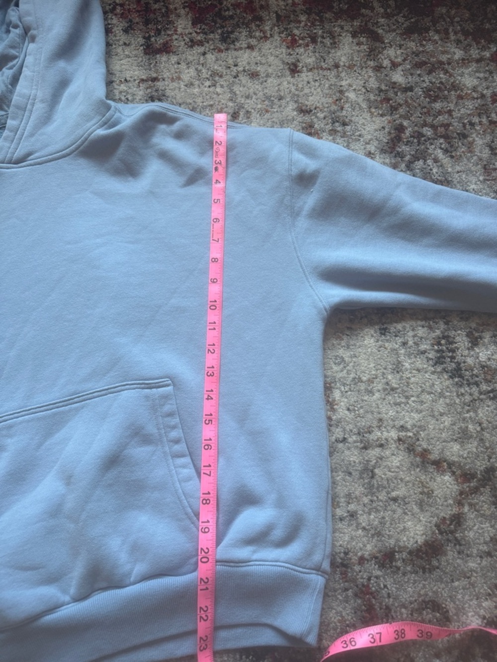Men's Size M Boxy Fit Hollister Light Blue Cozy Hoodie - Picture 4 of 5